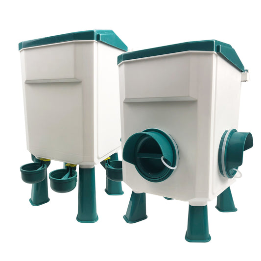 Automatic Chicken Feeders and Waterer Set Hanging Chicken Feeder 3 Gallon / 26 Pounds Chicken Water Feeder, Chicken Water Dispenser, Poultry Feeder, Large Chicken Feeders