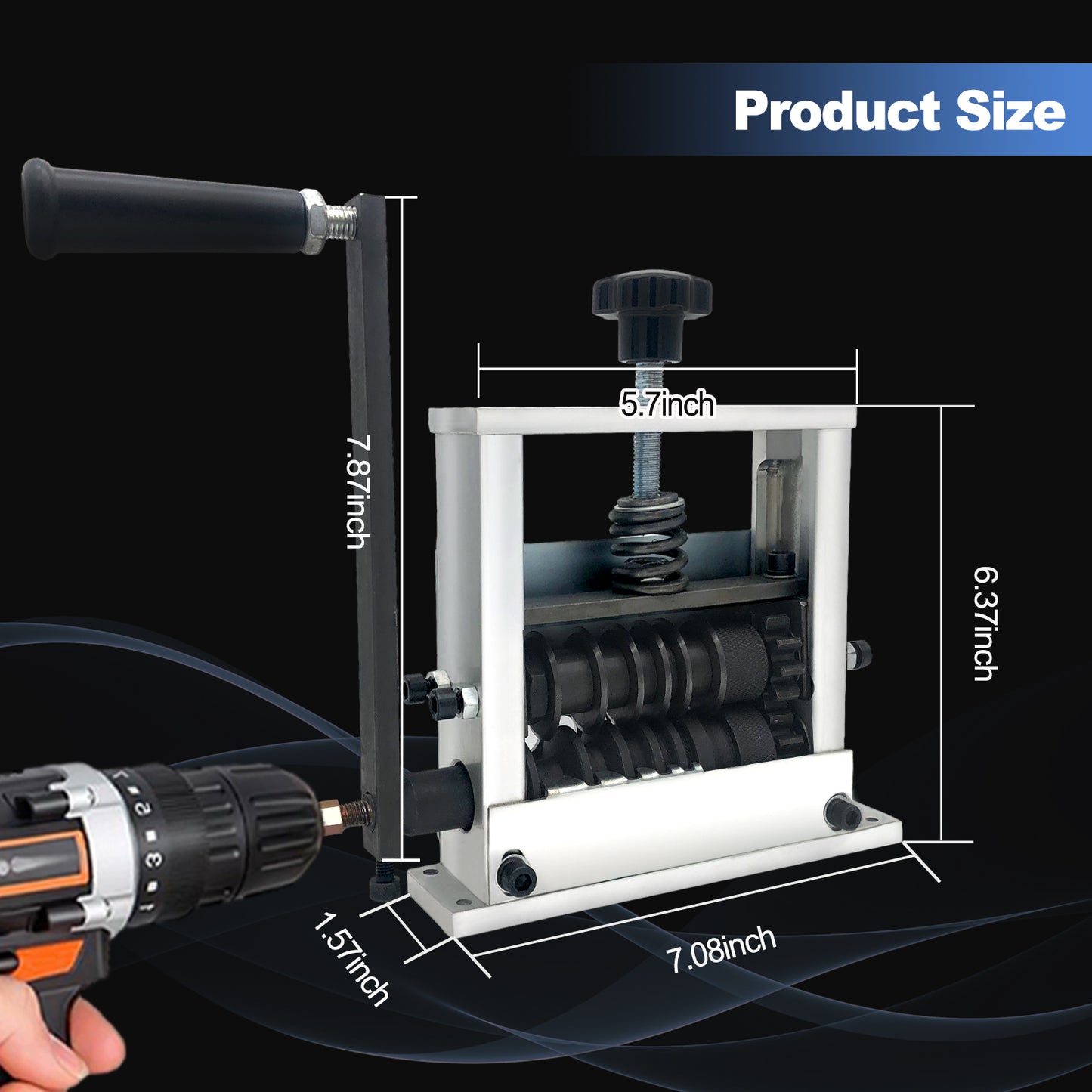 Wire Stripper Machine Upgraded Drill Powered and Hand Crank Steel Pressure Stripping Roller Scrap Cable Stripping Machine with 8 Channels & 6 Carbide Blade, with Extra Replacement Blade