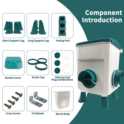 Automatic Chicken Feeders and Waterer Set Hanging Chicken Feeder 3 Gallon / 26 Pounds Chicken Water Feeder, Chicken Water Dispenser, Poultry Feeder, Large Chicken Feeders